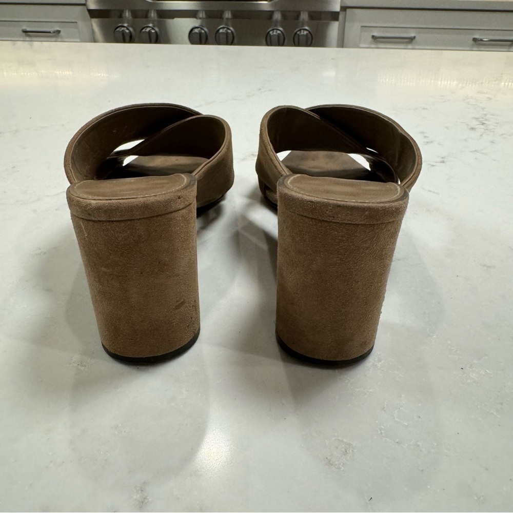 SAINT LAURENT Suede LouLou 70 Mules in Taupe - Picture 9 of 11